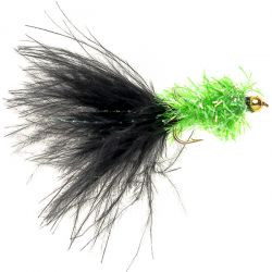 Gold Bead Fritz Woolly Bugger - Black and Green