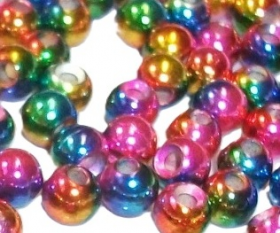 Precision made solid brass beads with a non-tarnishable Rainbow finish