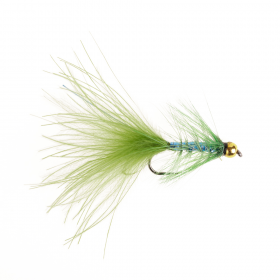 Beadhead Damsel Hothead Green Barbless Fly